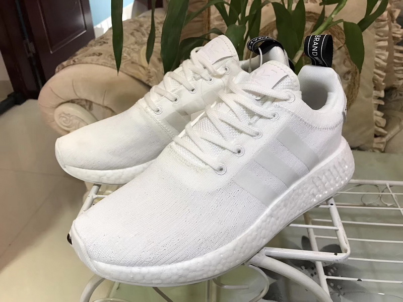 Autnentic Adidas NMD R2 Boost Pure White GS